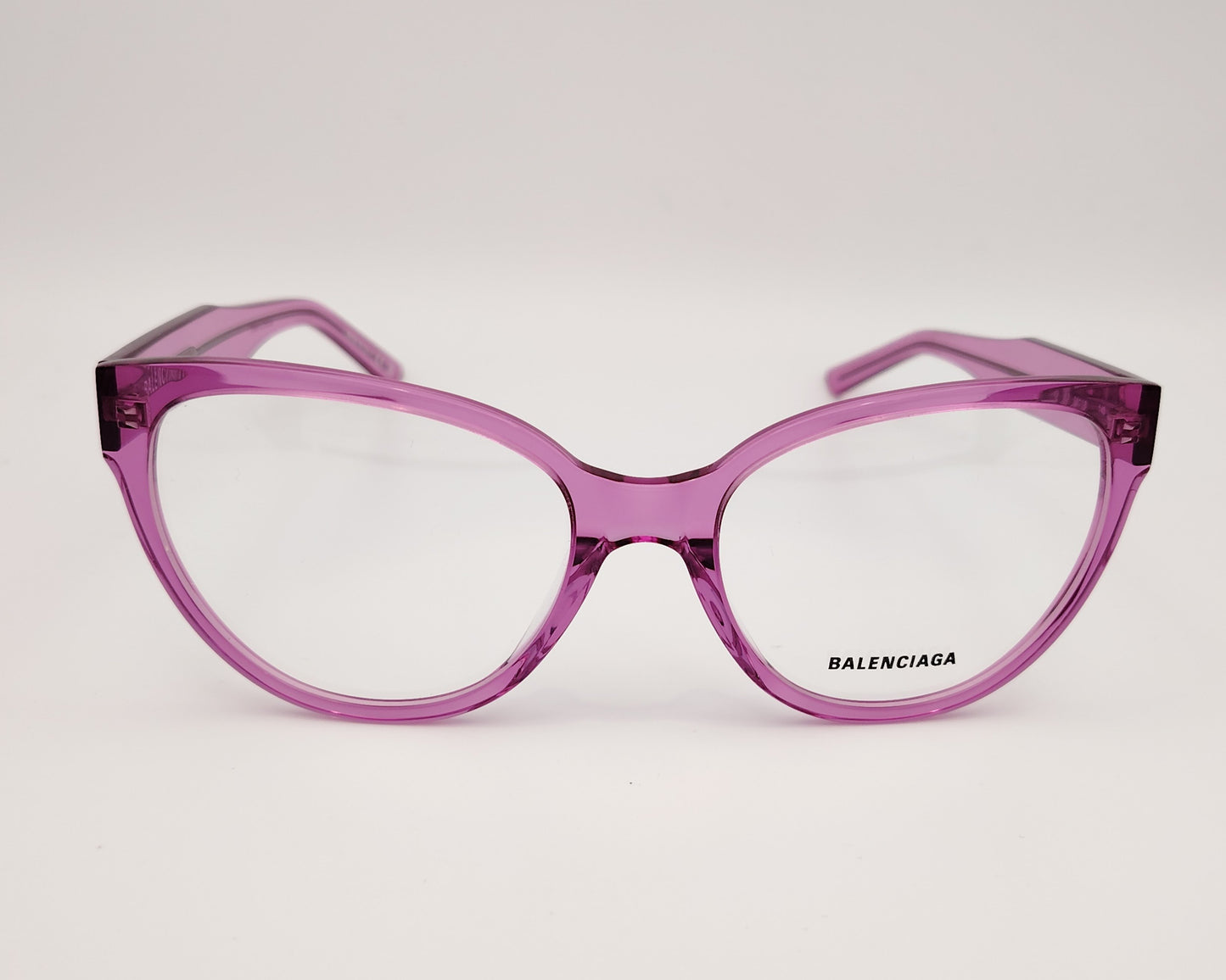 balenciaga bb064o 007 gafas de acetato en rosa traslúcido diseño cat eyes