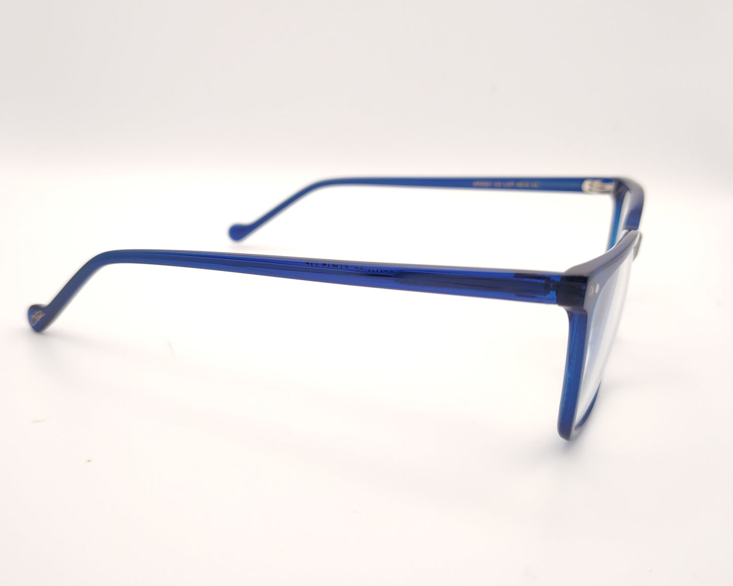 gafas graduadas rectangulares azul translúcido de pasta ligera