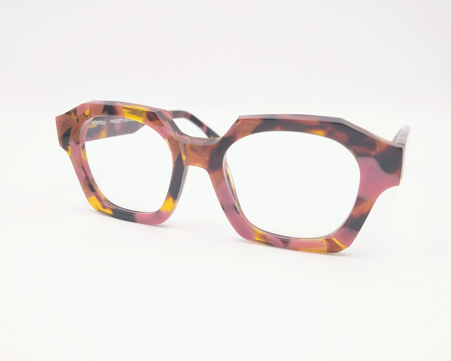 gafas graduadas constantino toffoli t066 814 con montura geométrica en acetato multicolor carey