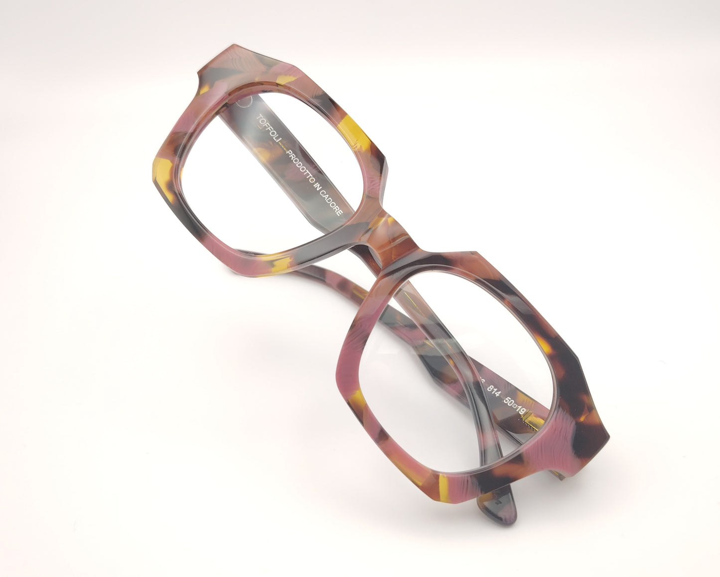 gafas graduadas constantino toffoli t066 814 con montura geométrica en acetato multicolor carey