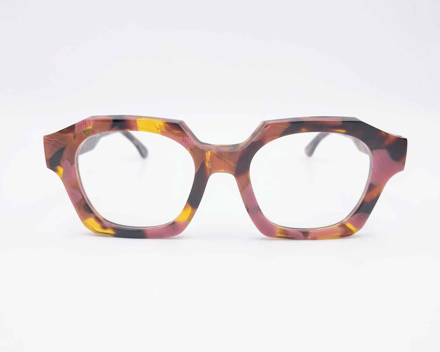 gafas graduadas constantino toffoli t066 814 con montura geométrica en acetato multicolor carey