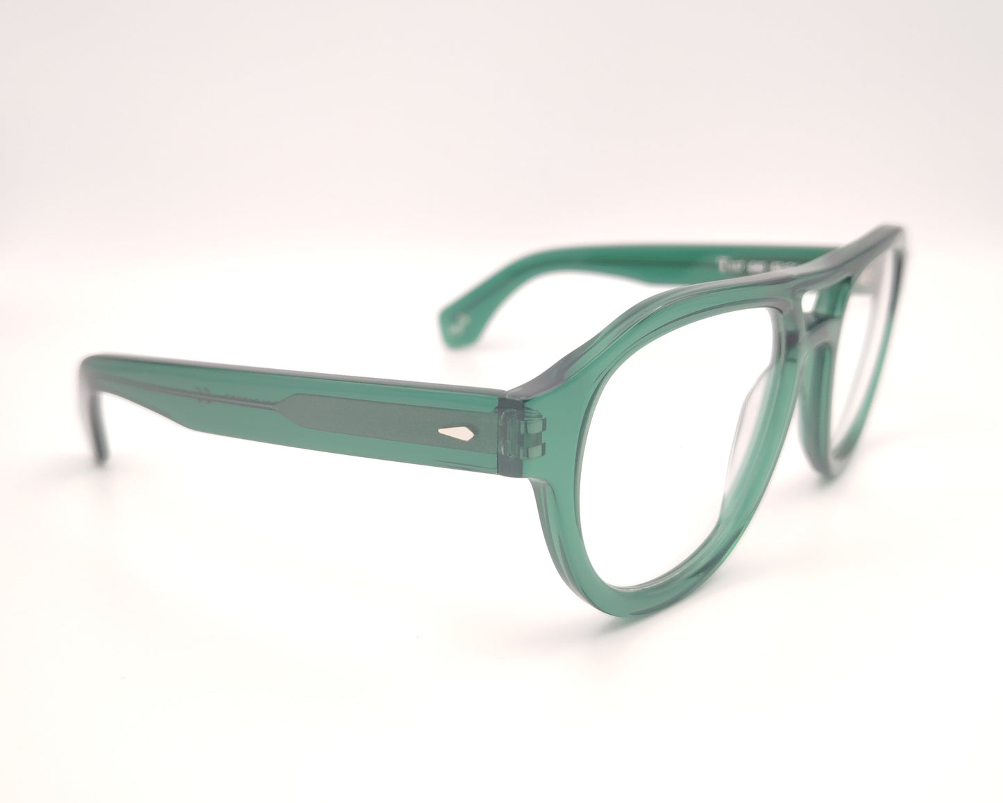gafas graduadas constantino toffoli t117 649 estilo aviador en acetato verde translúcido