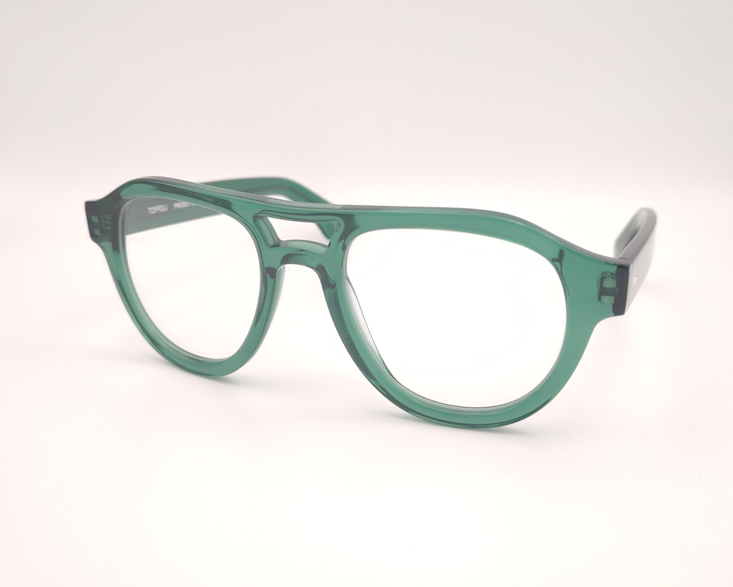 gafas graduadas constantino toffoli t117 649 estilo aviador en acetato verde translúcido