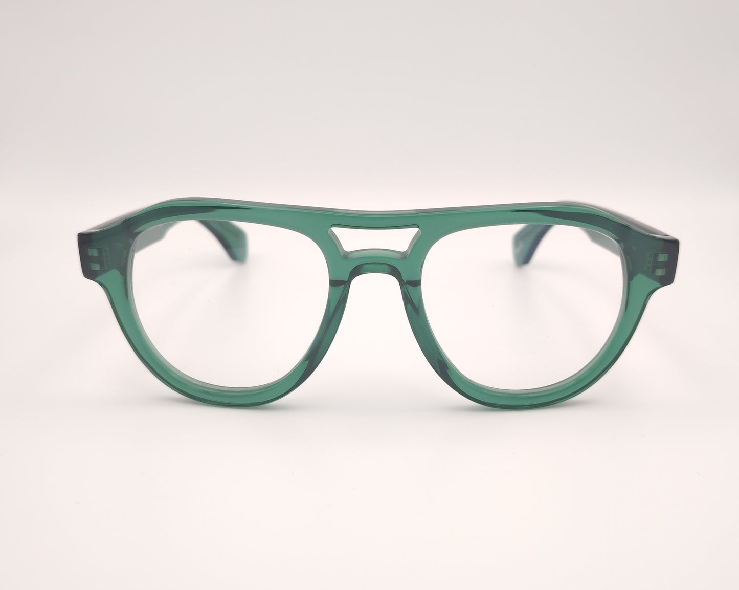 gafas graduadas constantino toffoli t117 649 estilo aviador en acetato verde translúcido