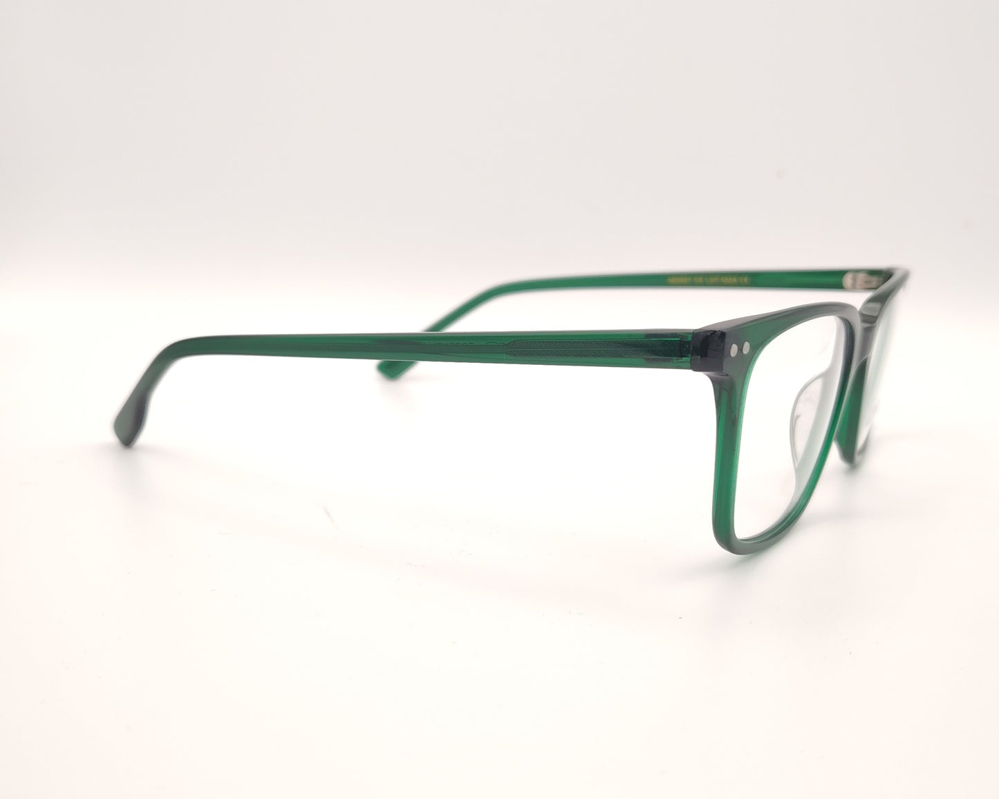 gafas graduadas rectangulares verde translúcido ligeras de diseño moderno