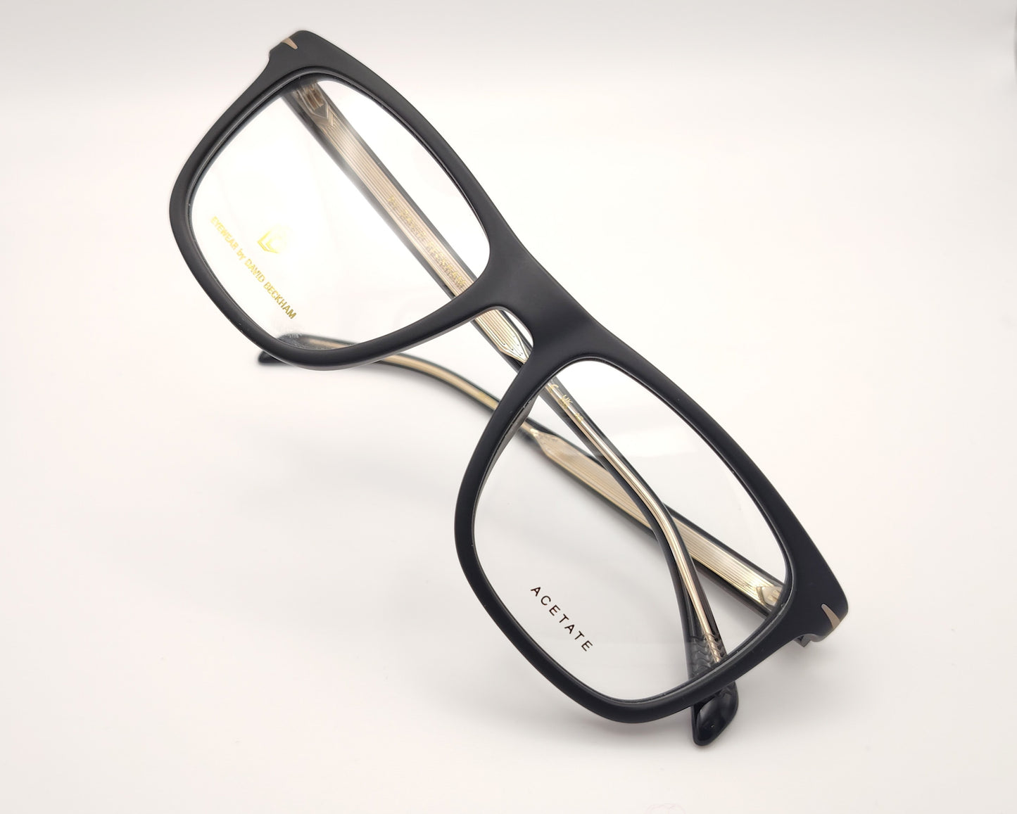 gafas graduadas david beckham con montura rectangular de acetato negro