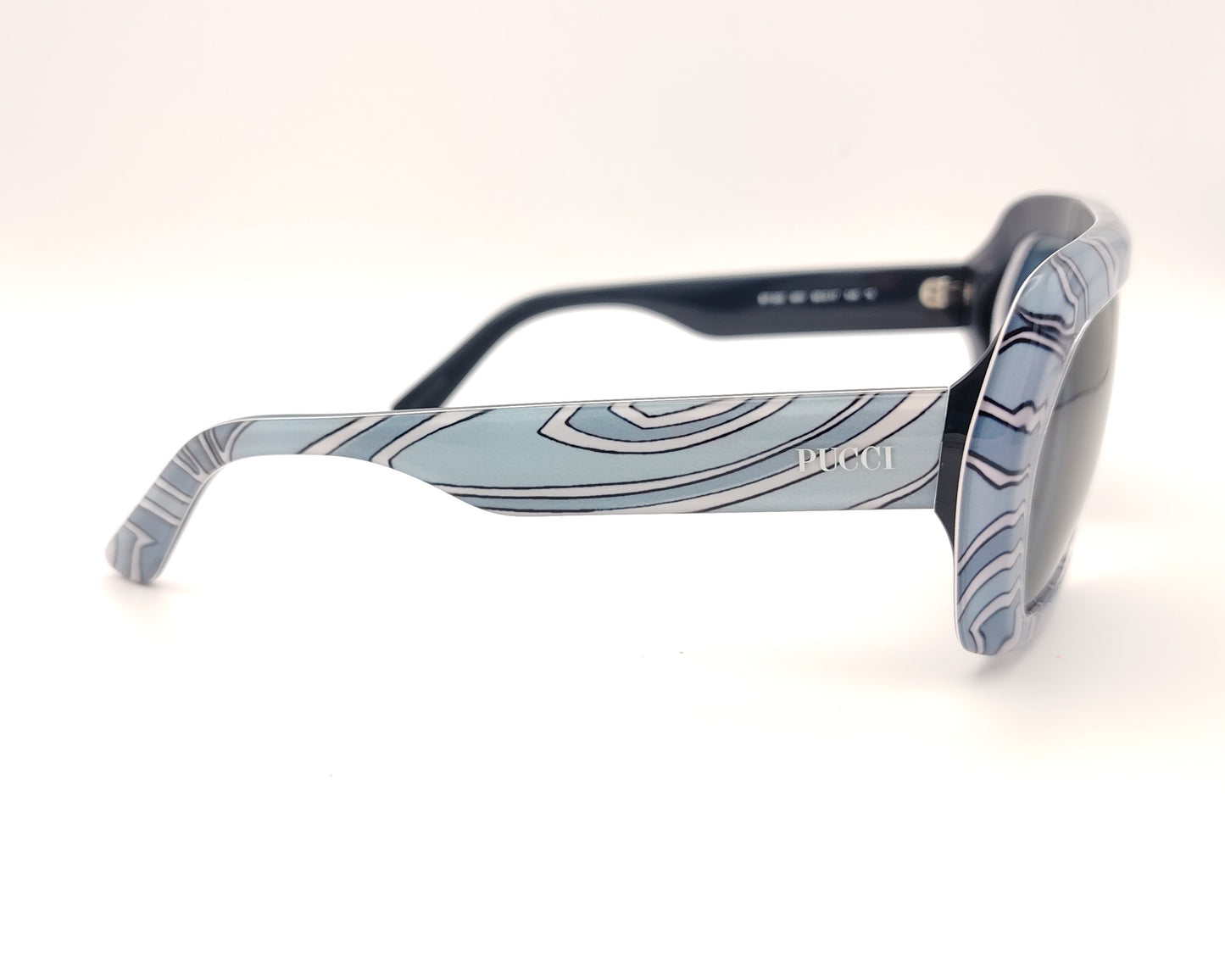 gafas de sol emilio pucci ep 252 99v con montura geométrica estampada y lentes azules