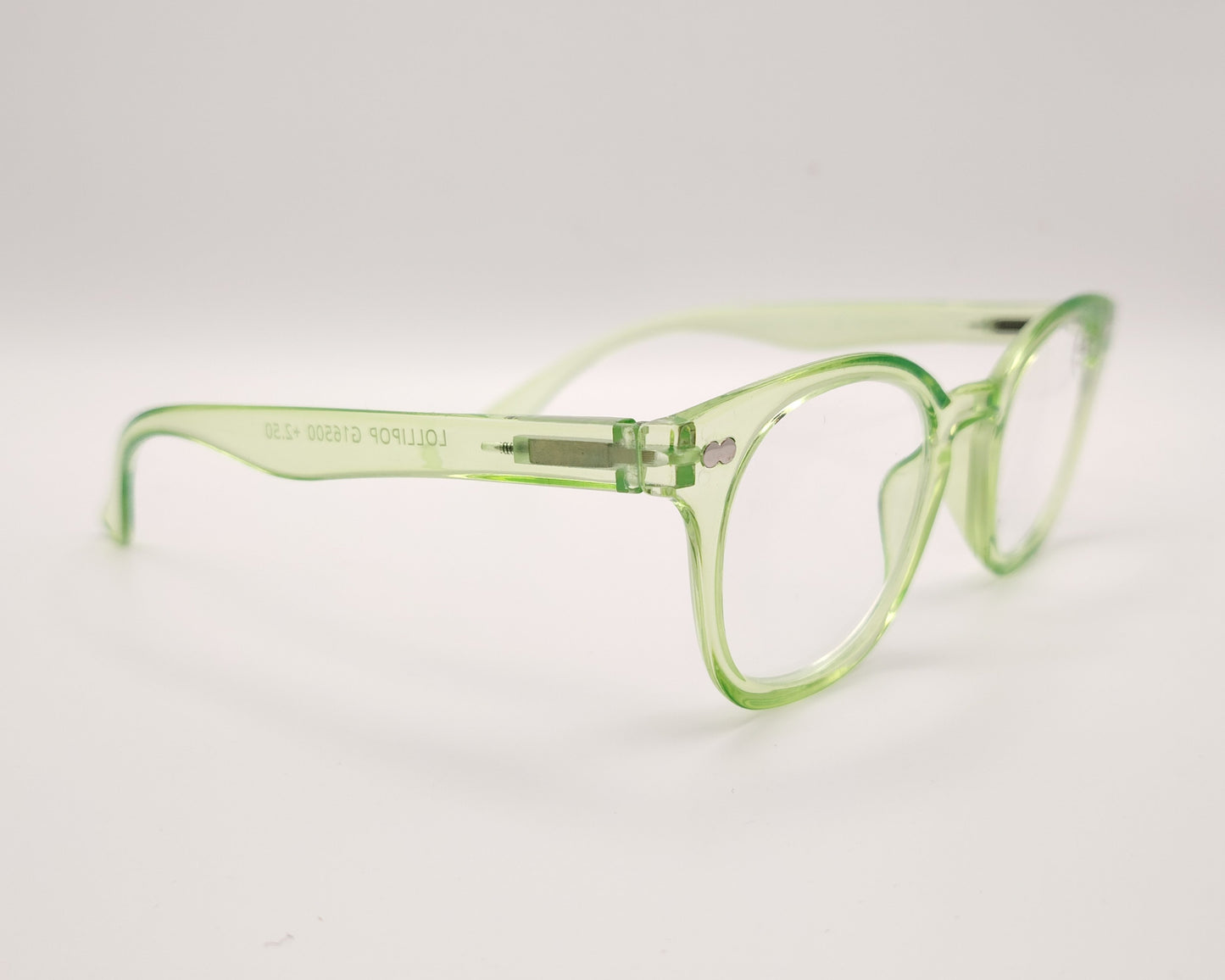 gafas premontadas para lectura en pasta color verde manzana traslúcido