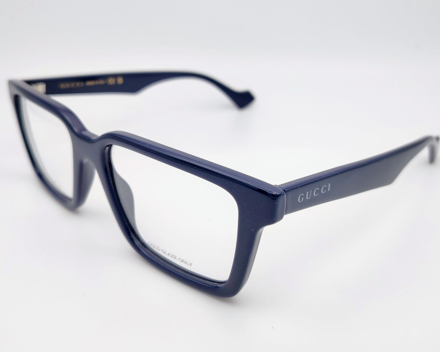 gucci gg1729o 007 gafas en formato rectangular de pasta en color azul marino
