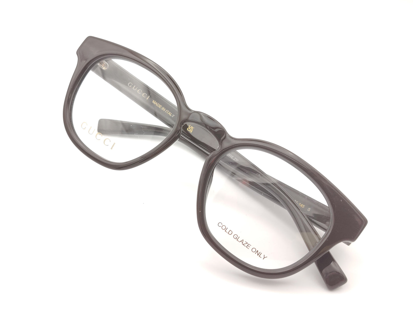 gafas gucci de forma redonda en pasta marrón chocolate
