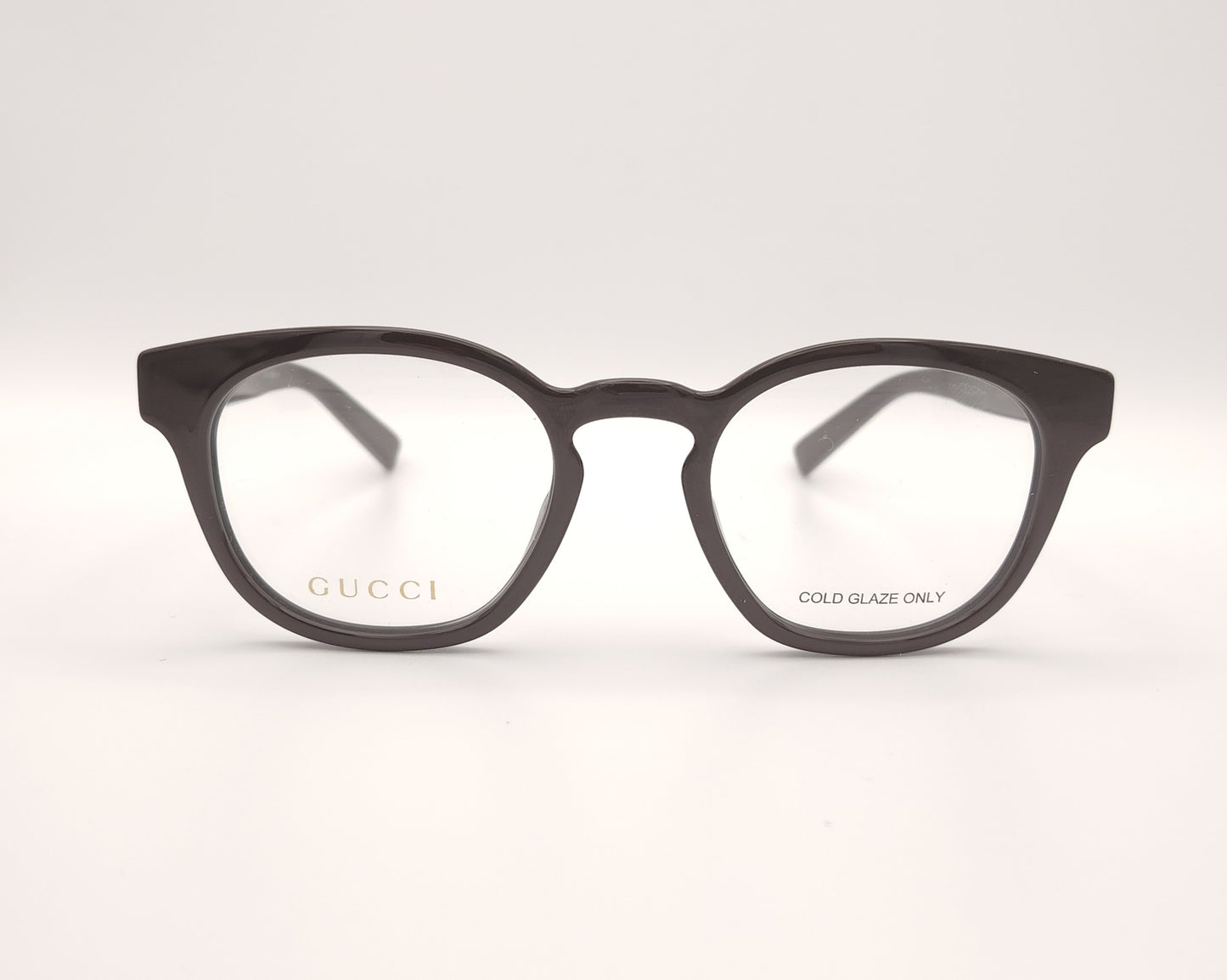 gafas gucci de forma redonda en pasta marrón chocolate