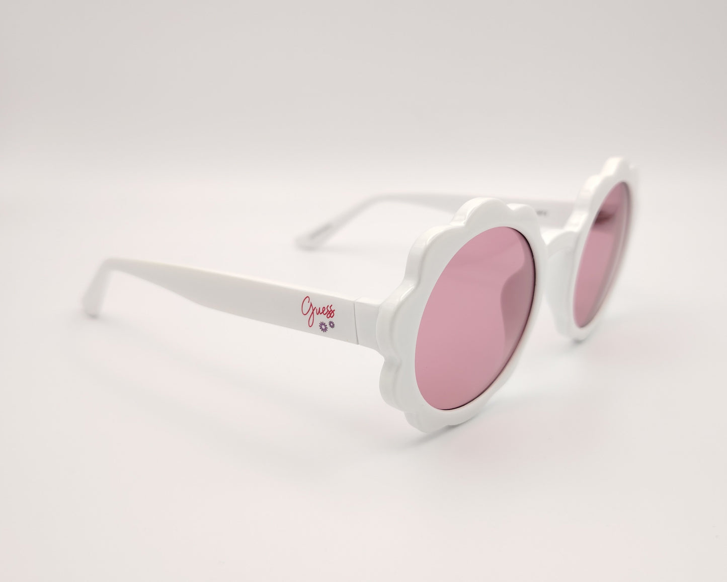 gafas de sol para niña guess gu00127 21s de pasta en forma de flor montura blanca con lentes rosas estilo divertido y juvenil