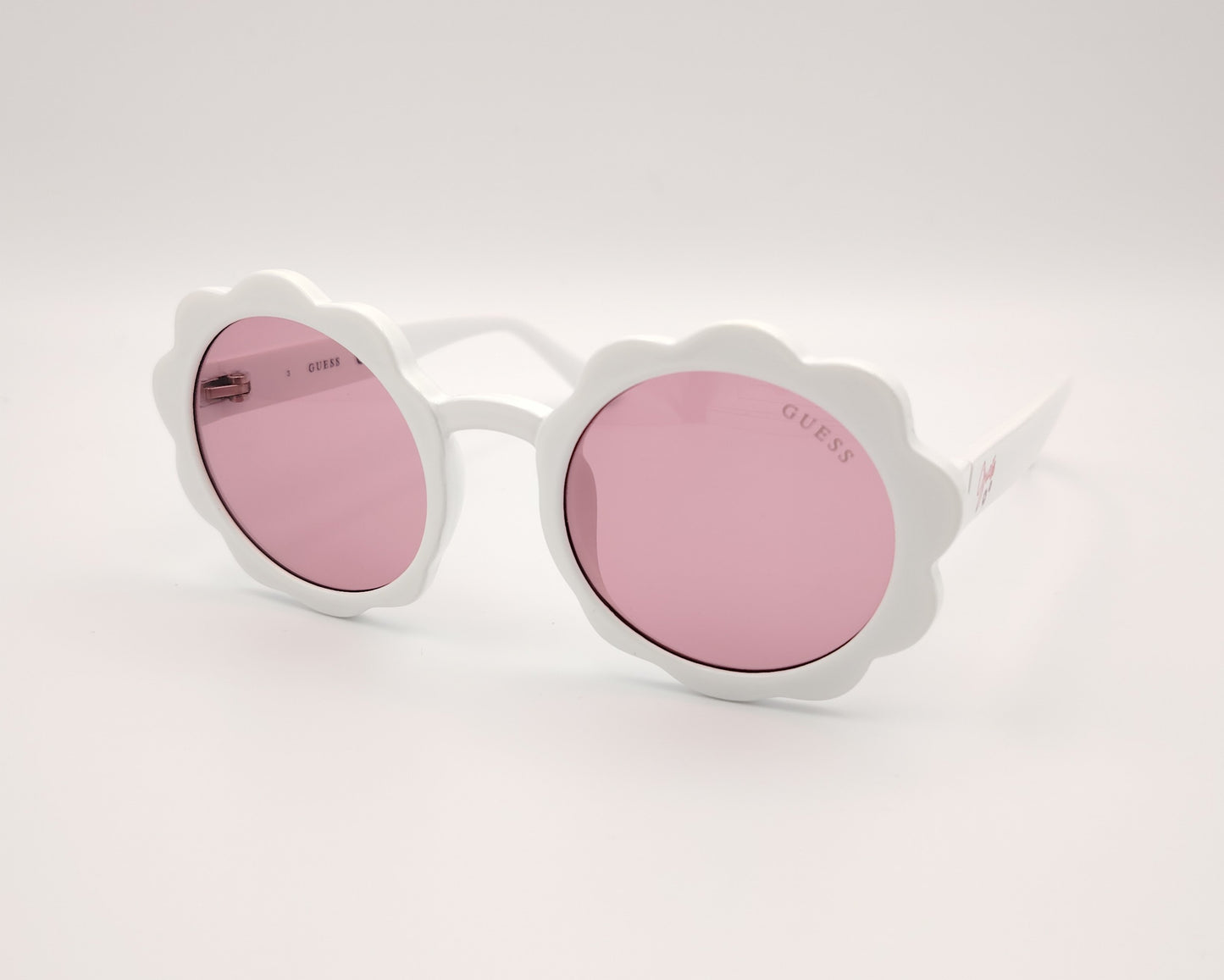 gafas de sol para niña guess gu00127 21s de pasta en forma de flor montura blanca con lentes rosas estilo divertido y juvenil
