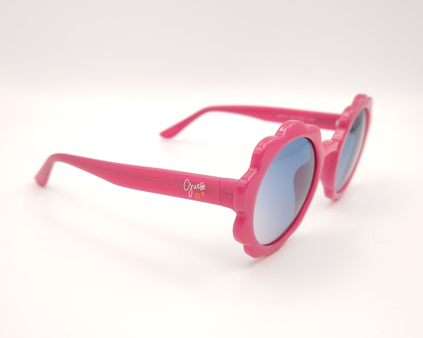 gafas de sol para niña guess gu00127 72z en forma de flor montura de pasta rosa con lentes degradadas en azul estilo divertido y juvenil