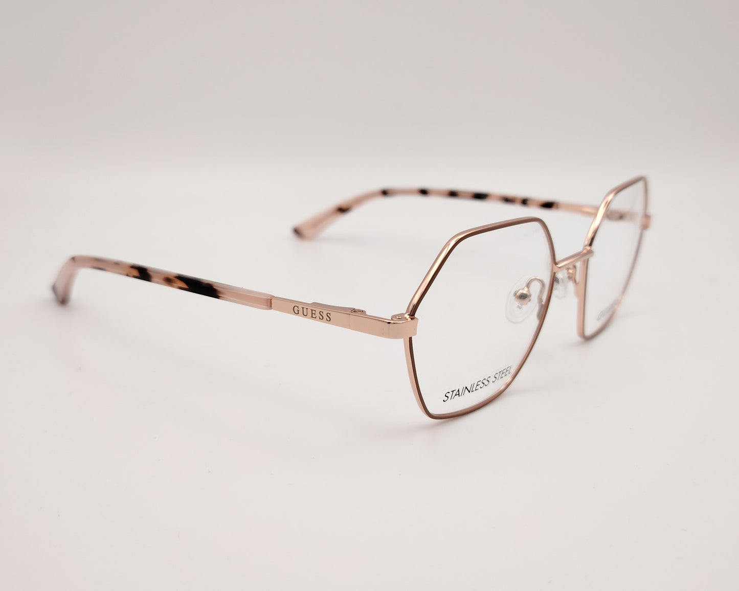 gafas guess gu 8275 059 metálicas para niños diseño geométrico dorado rosado con lacado beige