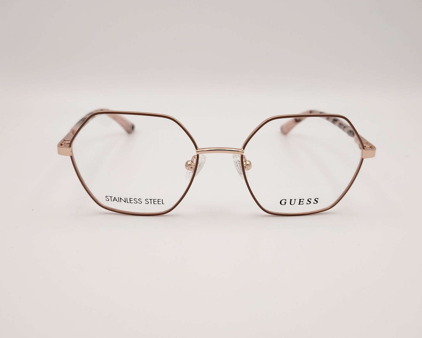 gafas guess gu 8275 059 metálicas para niños diseño geométrico dorado rosado con lacado beige