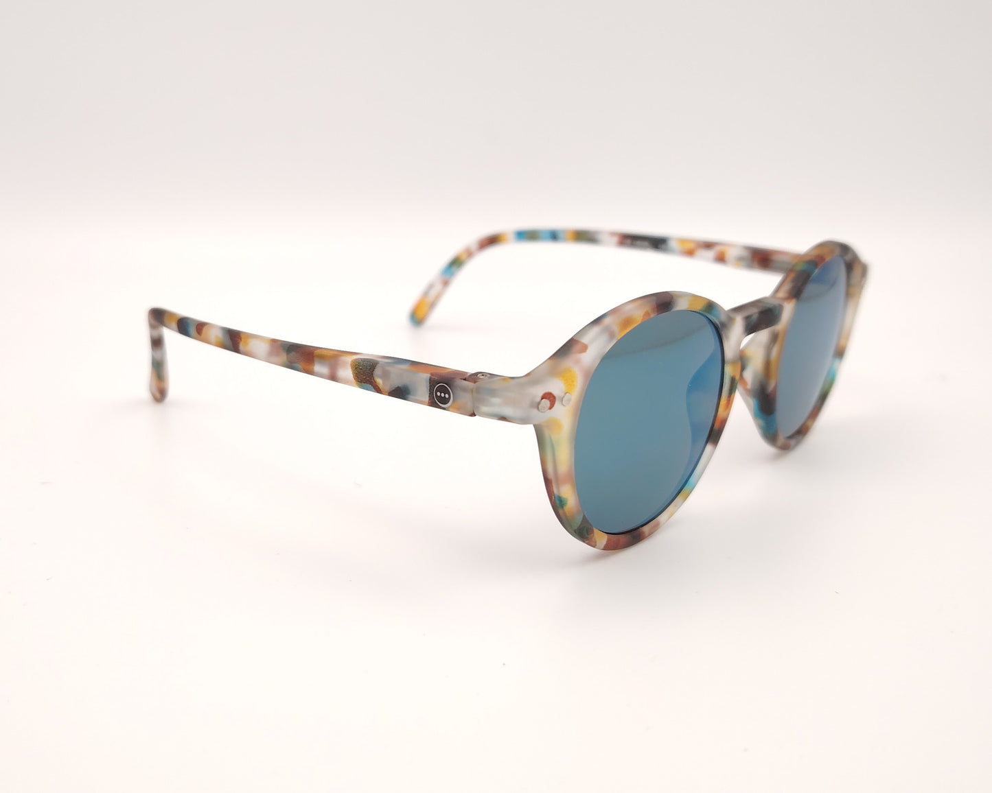 gafas de sol para niños izipizi de pasta redondas multicolor con lentes oscuras de espejo azul