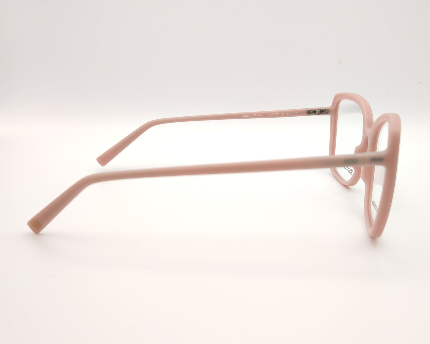 gafas marc o’polo rosa mate de forma cuadrada suave hechas a mano en acetato