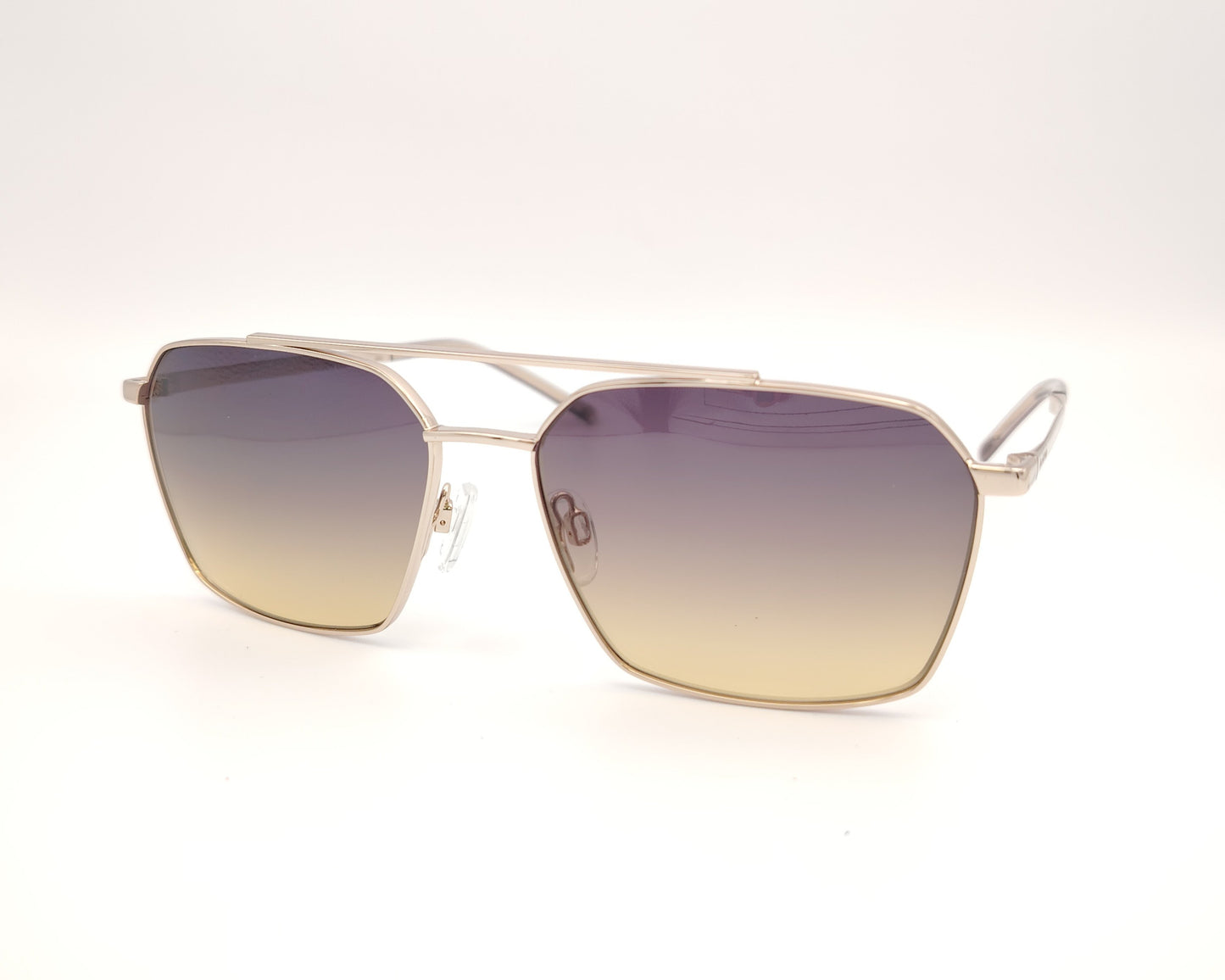 gafas de sol marc o’polo 505119 20 3038 cuadradas metal dorado con doble puente y lentes degradadas