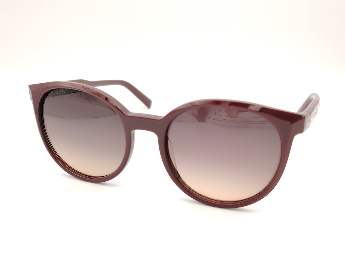 gafas de sol redondas marc o'polo 506206 50 3035 color burdeos con lentes degradadas