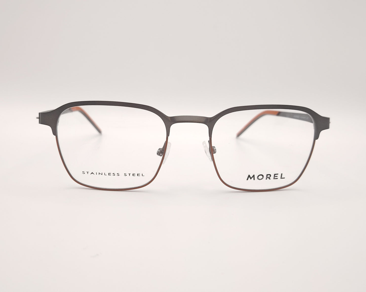 gafas morel de metal ligero en grafito mate con detalles en ocre