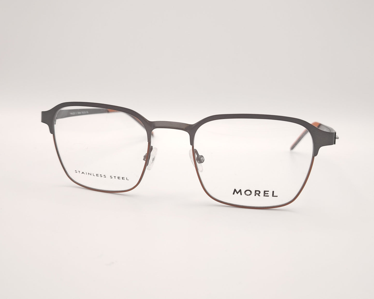 gafas morel de metal ligero en grafito mate con detalles en ocre