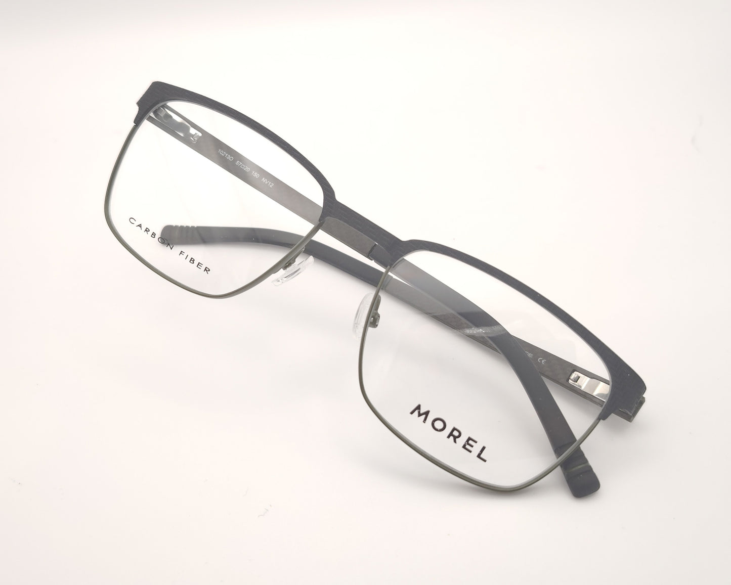 gafas graduadas morel negras y verdes rectangulares de fibra de carbono