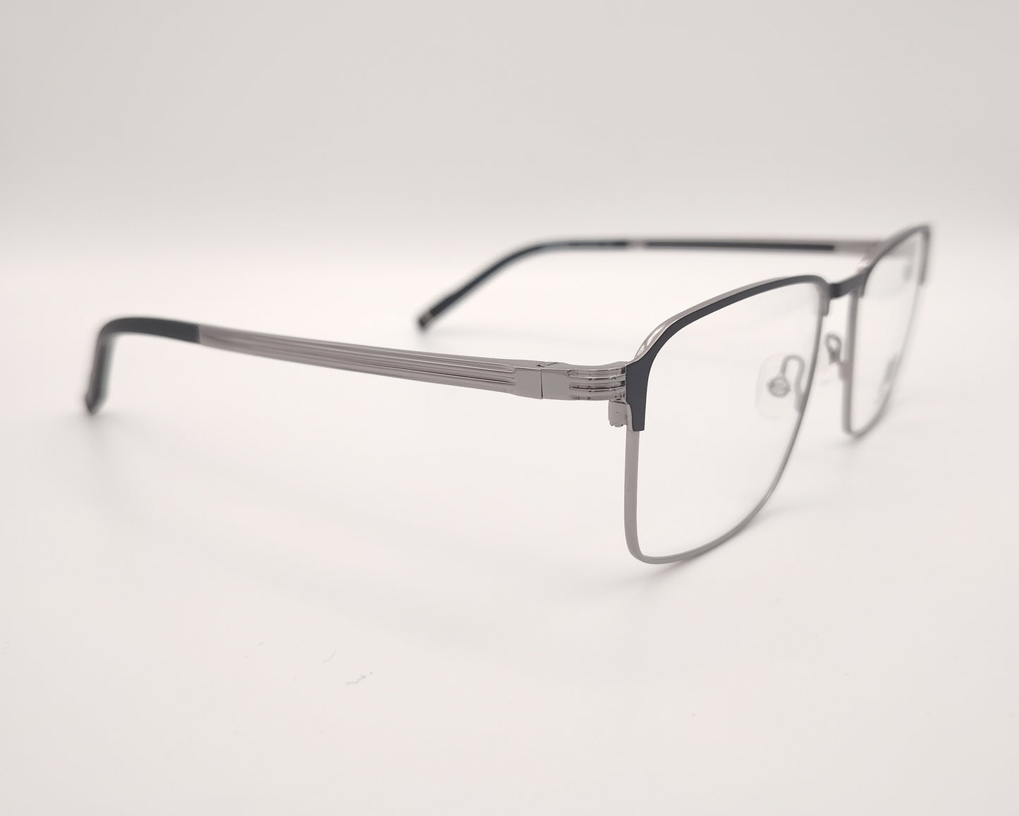 gafas graduadas morel schubert rectangulares metálicas en plata y negro