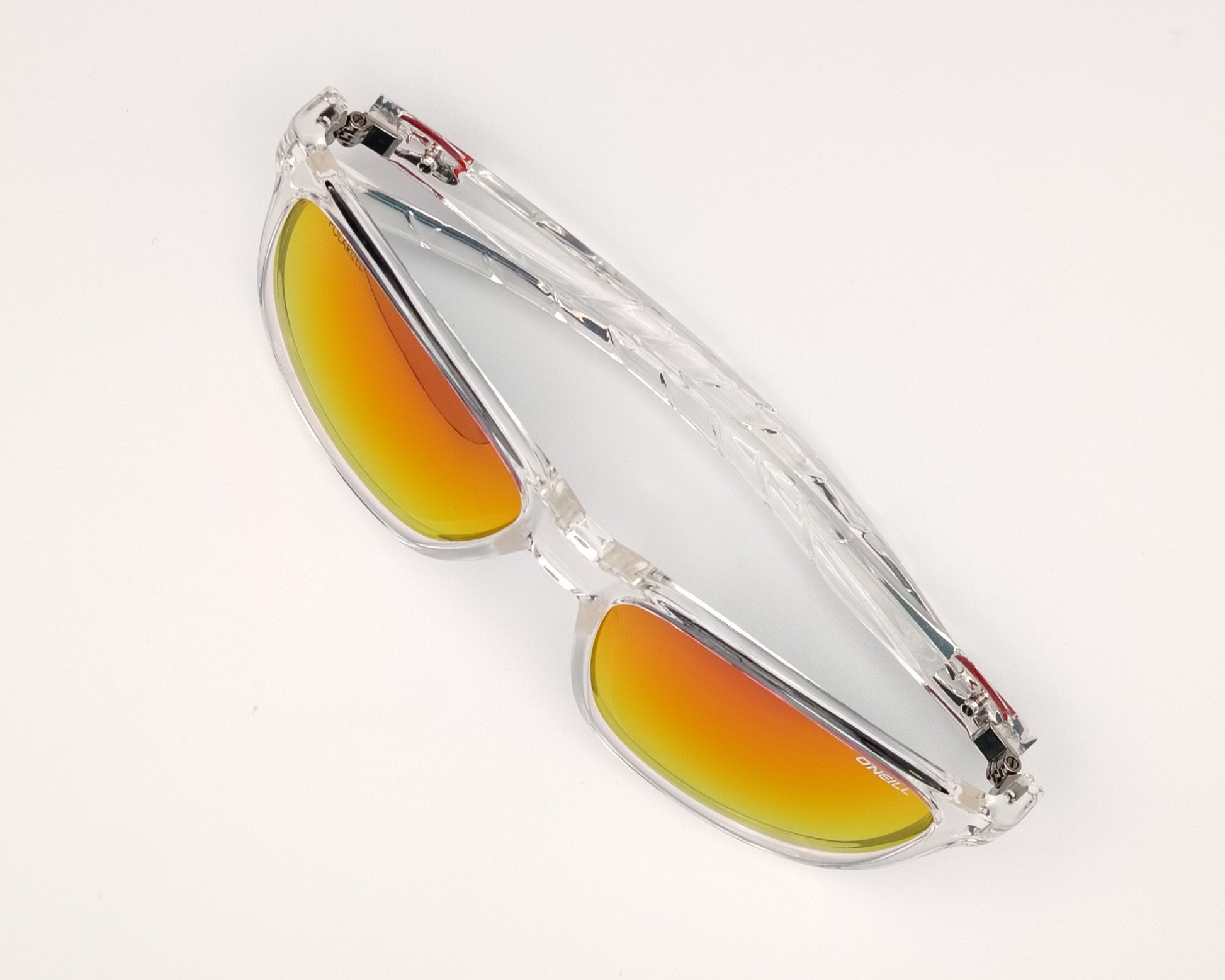 gafas de sol o'neill ons 9025 c113p montura transparente con lentes espejadas rojo naranja polarizadas diseño deportivo