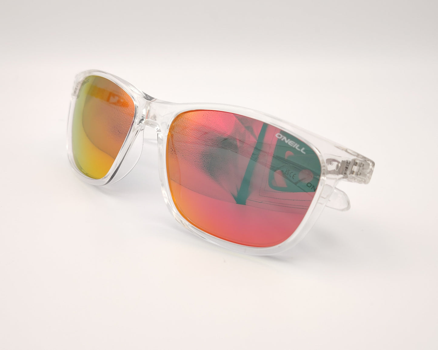 gafas de sol o'neill ons 9025 c113p montura transparente con lentes espejadas rojo naranja polarizadas diseño deportivo