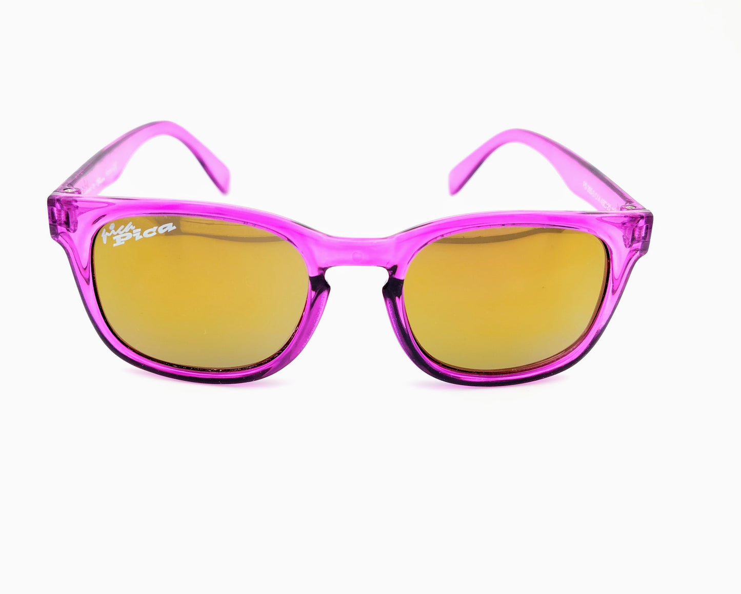 pica pica ps 205 3 c14 gafas de sol en formato cuadrado de pasta para niños en color rosa, lentes de espejo dorado