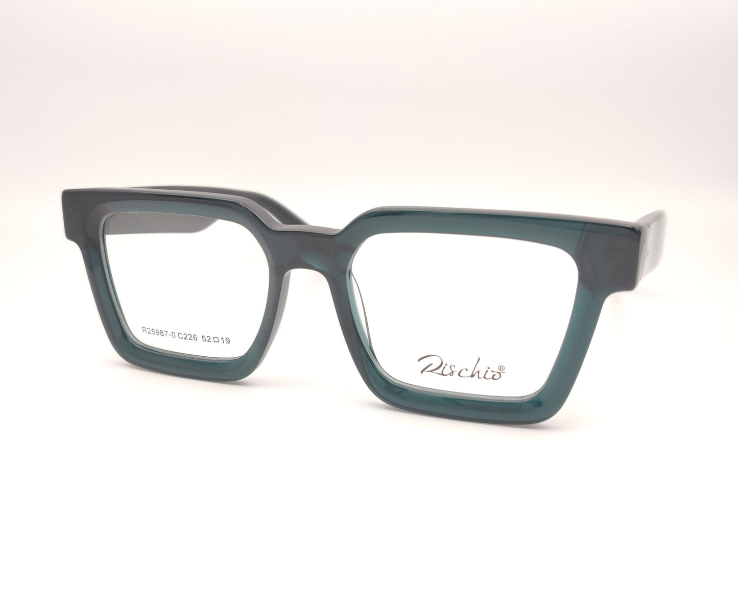 gafas cuadradas de acetato grueso en color verde oscuro