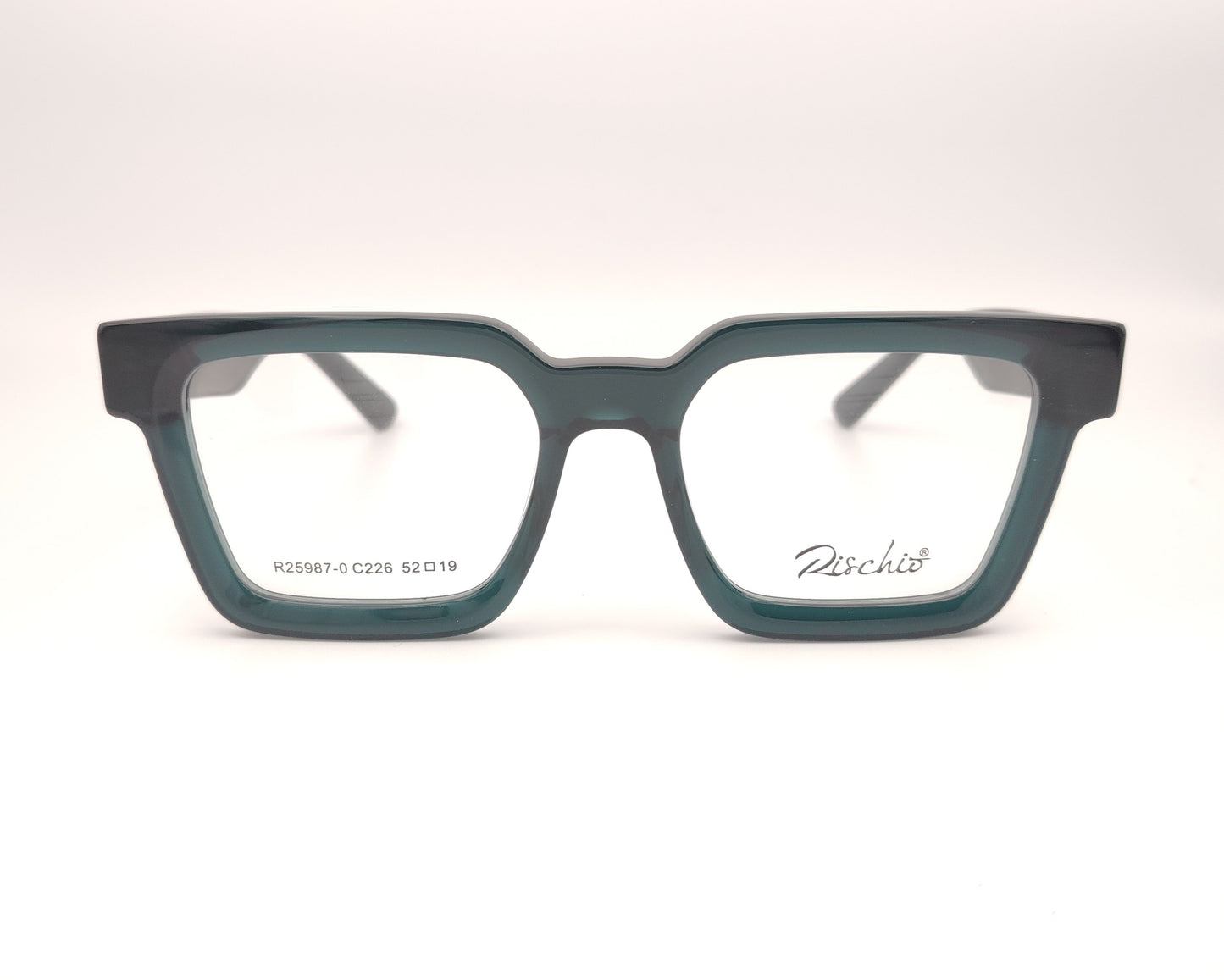 gafas cuadradas de acetato grueso en color verde oscuro