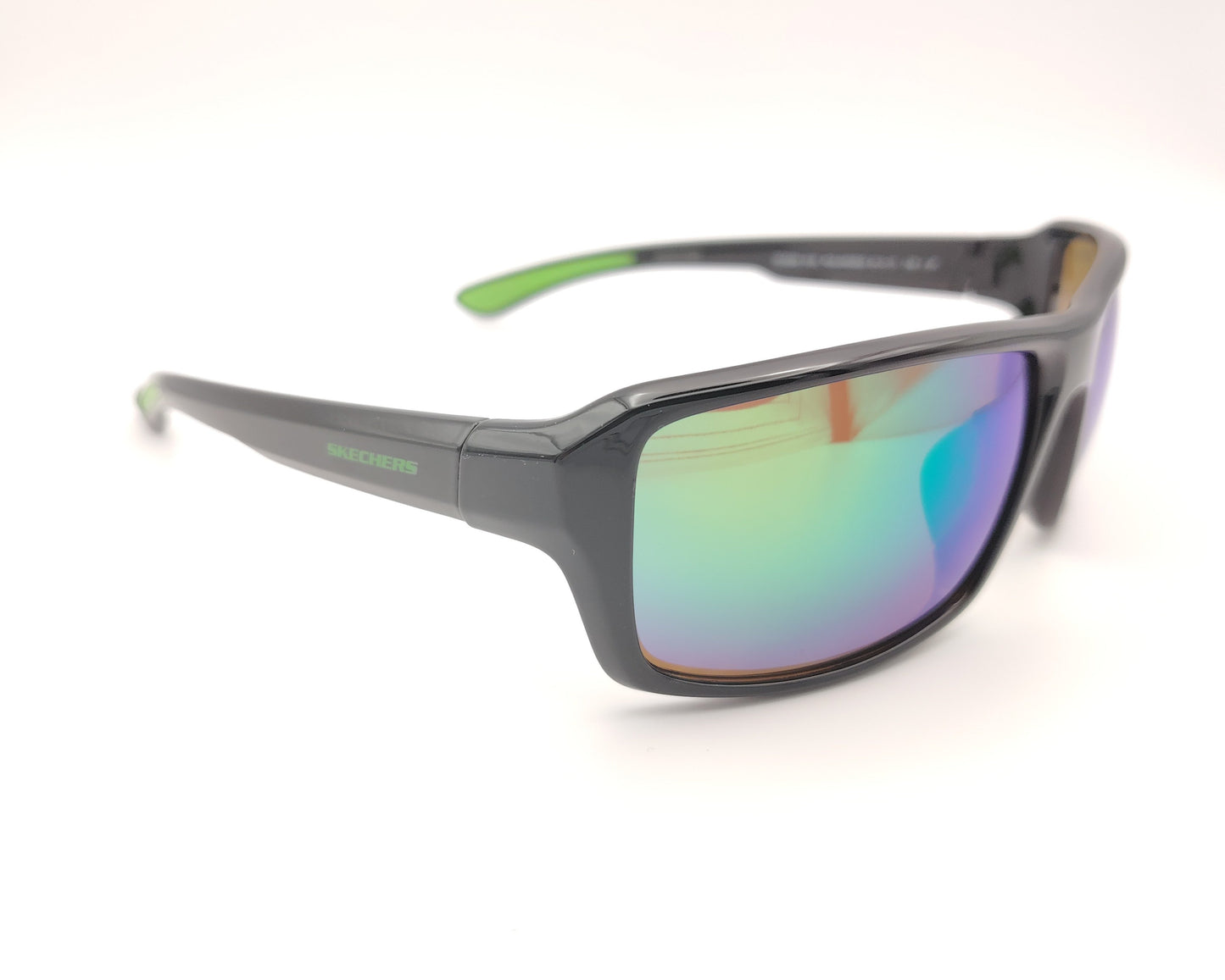 gafas de sol skechers se6289 01r deportivas con montura negra y lentes espejadas verdes polarizadas