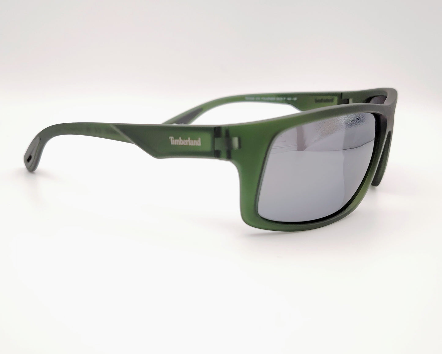 gafas de sol timberland tb00034 97d montura envolvente de pasta verde mate lentes espejadas grises deportivas