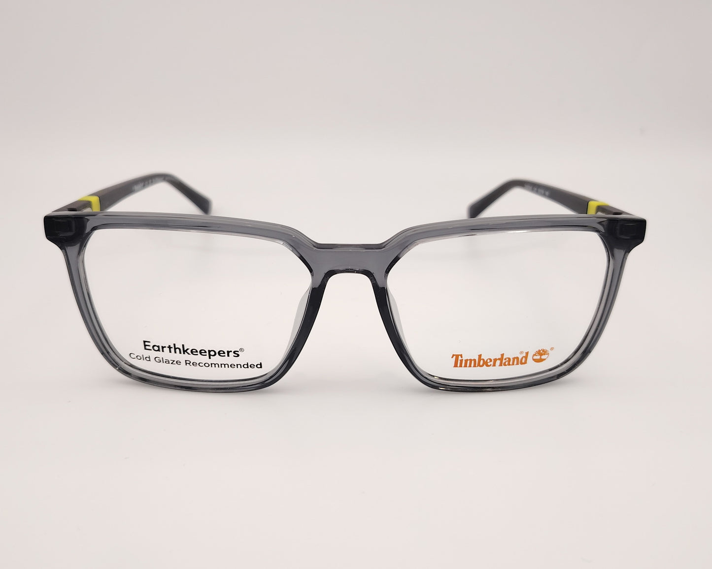 timberland tb1819h 020 gafas en formato cuadrado de acetato en color gris con detalles en amarillo verdoso en las varillas