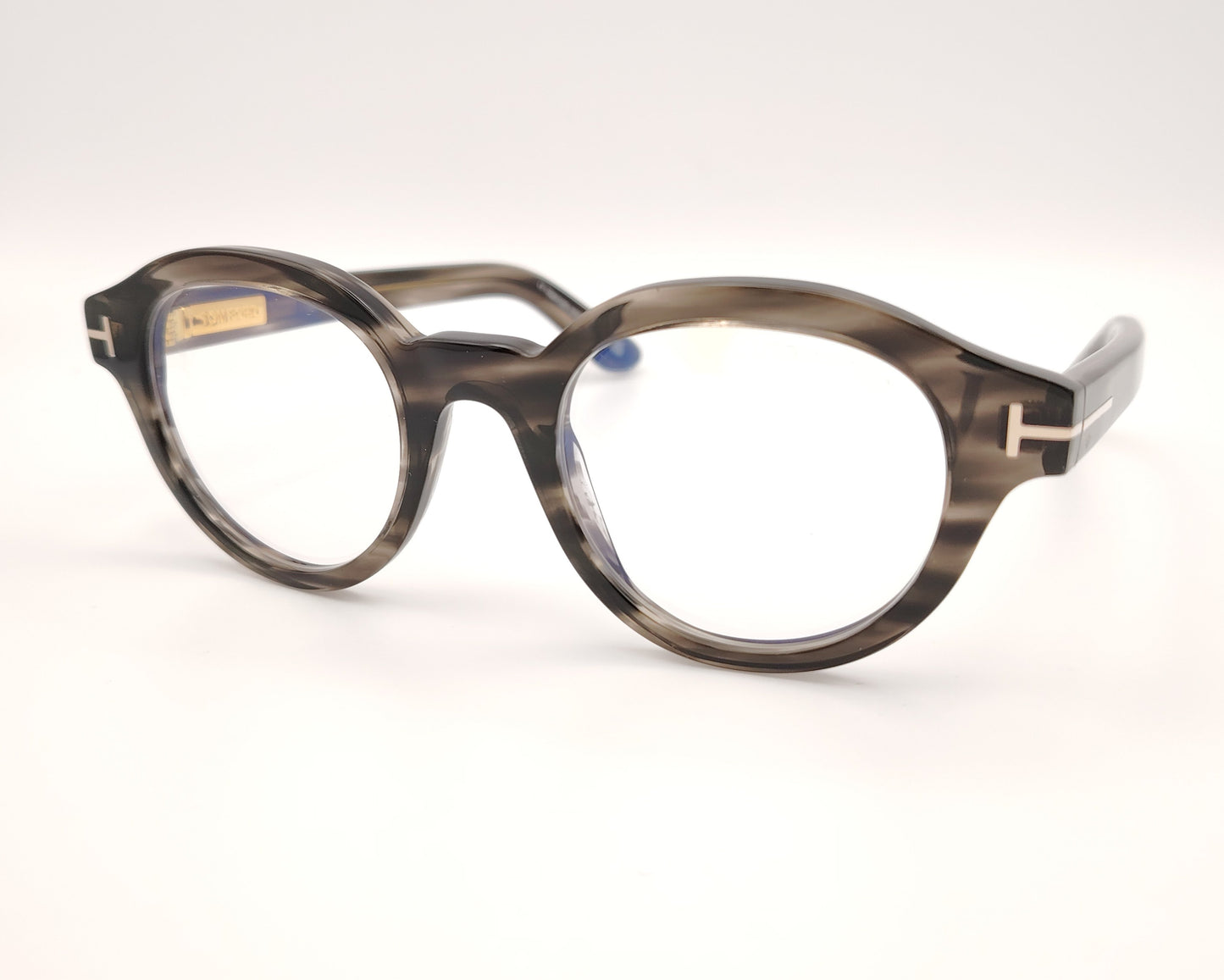 gafas tom ford tf6037b 056 montura redonda acetato carey ahumado diseño retro elegante