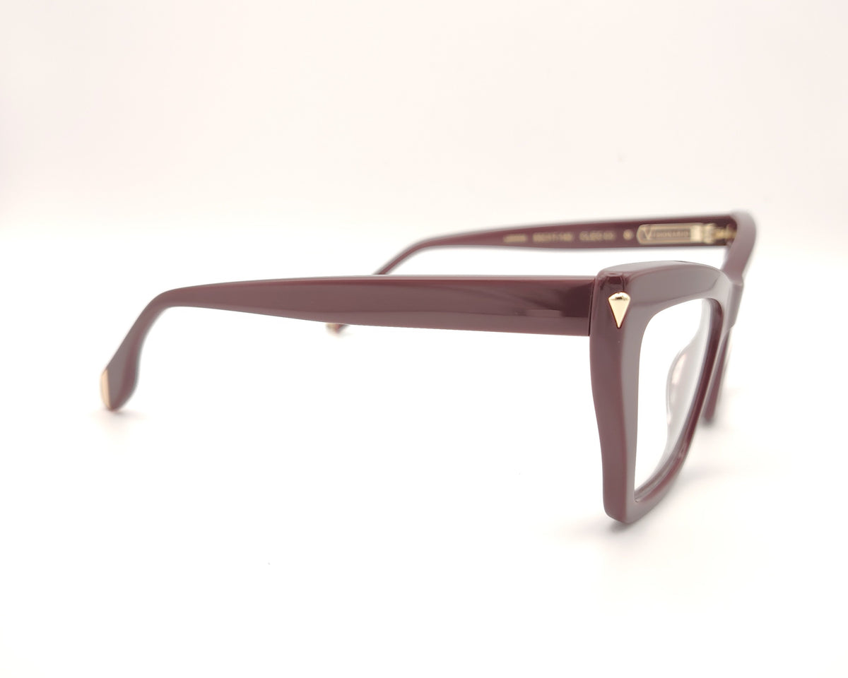 gafas visionario de estilo cat eyes en pasta granate con detalles en dorado