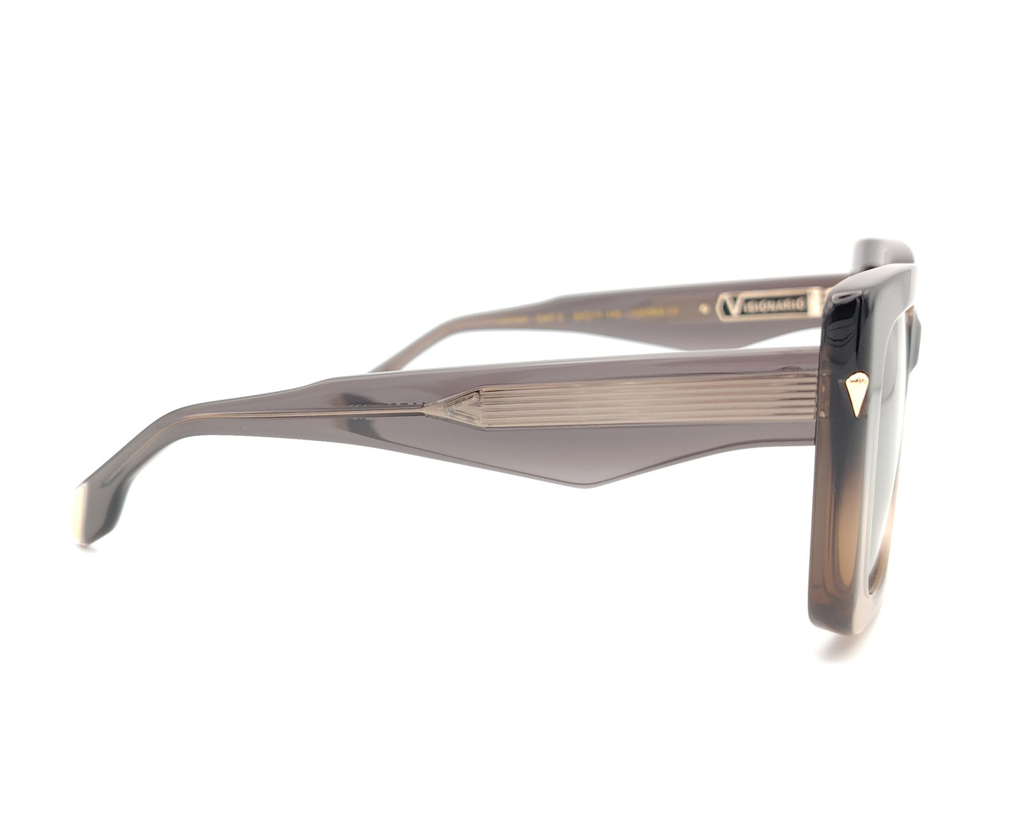 gafas de sol polarizadas oversize con montura degradada en tonos marrón y beige