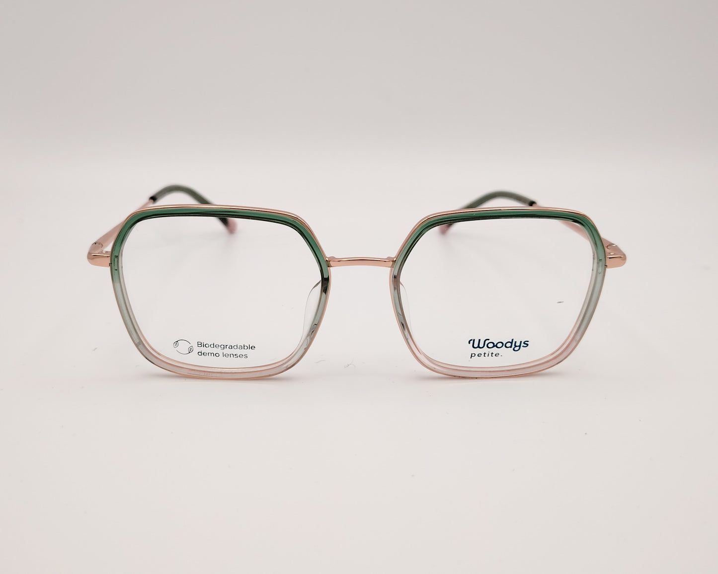 gafas woodys malini 04 petite para caras menudas en metal dorado con detalle en verde
