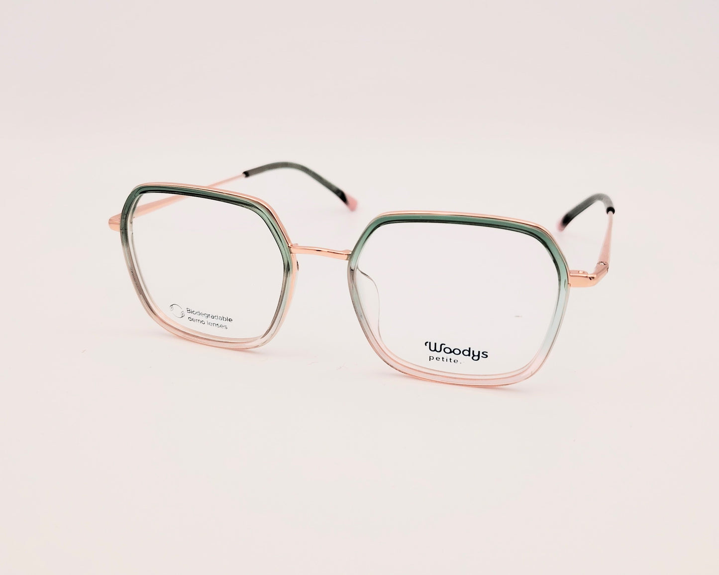 gafas woodys malini 04 petite para caras menudas en metal dorado con detalle en verde