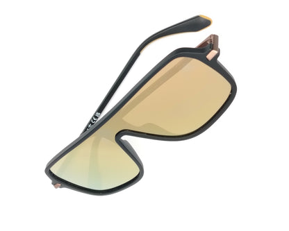 gafas de sol adidas de pantalla con montura negra mate y lentes de espejo doradas