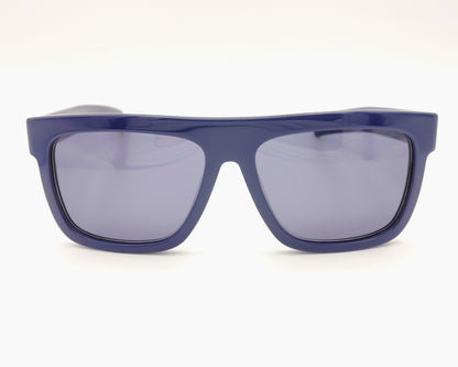 gafas de sol adidas or0127 90v, montura en color azul con logo dorado en las varillas, diseño rectangular deportivo, lentes oscuras para protección solar, estilo urbano y moderno