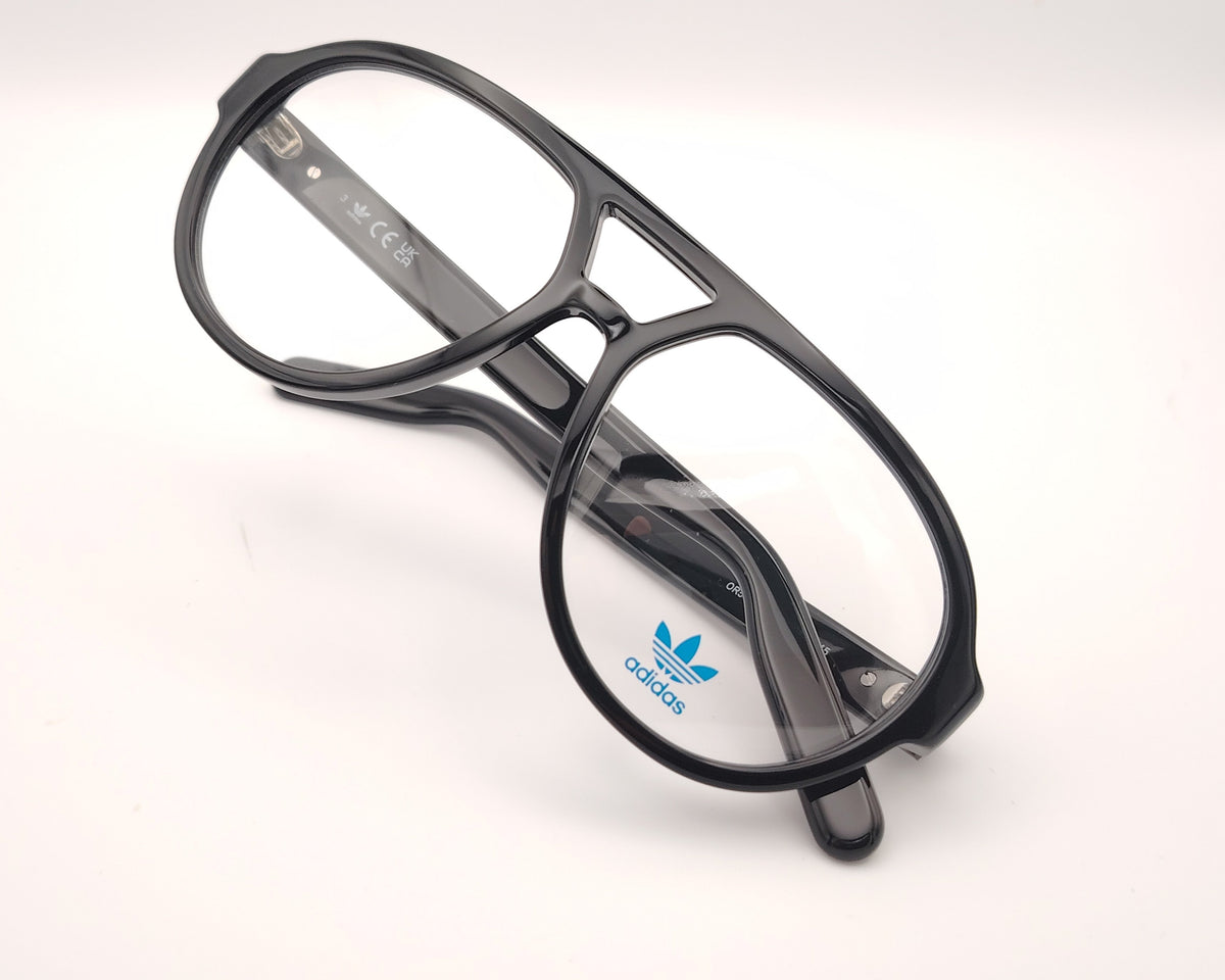 gafas graduadas adidas originals or5160 001 negras estilo aviador con puente geométrico