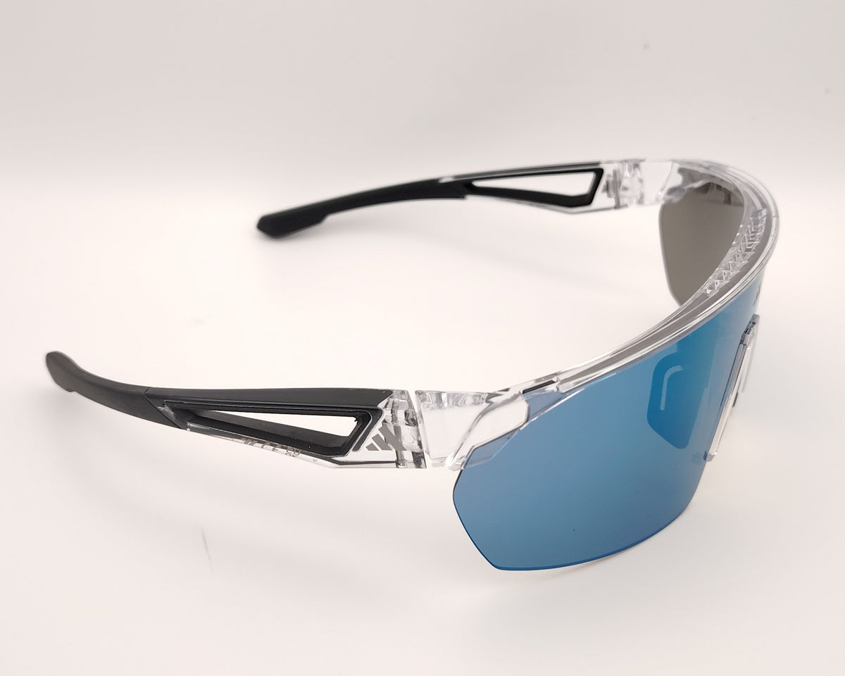 gafas de sol para deporte adidas sport sp0103 transparente con lente pantalla azul espejada