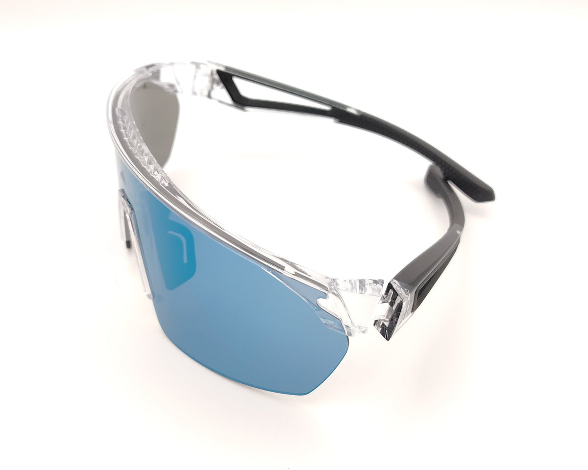 gafas de sol para deporte adidas sport sp0103 transparente con lente pantalla azul espejada