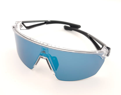 gafas de sol para deporte adidas sport sp0103 transparente con lente pantalla azul espejada