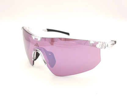 gafas de sol deportivas adidas sp0128 26z con lente panorámica espejada rosa violeta montura transparente