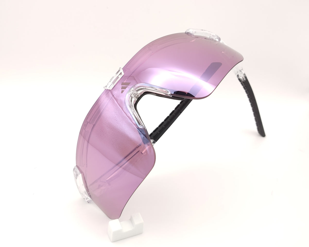 gafas de sol deportivas adidas sp0128 26z con lente panorámica espejada rosa violeta montura transparente