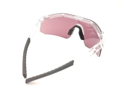gafas de sol deportivas adidas sp0128 26z con lente panorámica espejada rosa violeta montura transparente